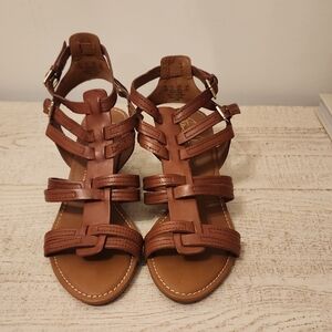 Never Worn! Franco Sarto Brown Leather Women's Gladiator Sandals